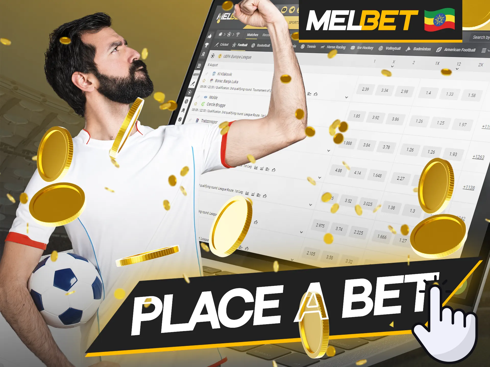 At Melbet you can easily bet on sports.