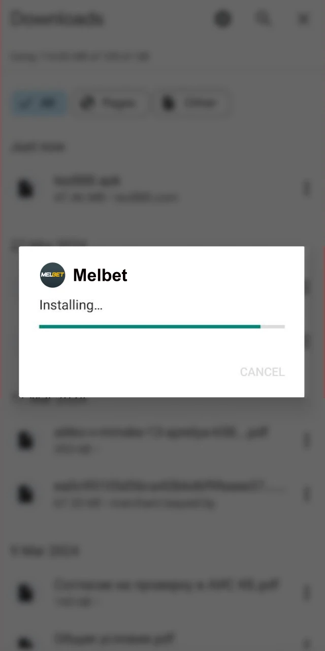 Install the Melbet mobile app on your Android device.