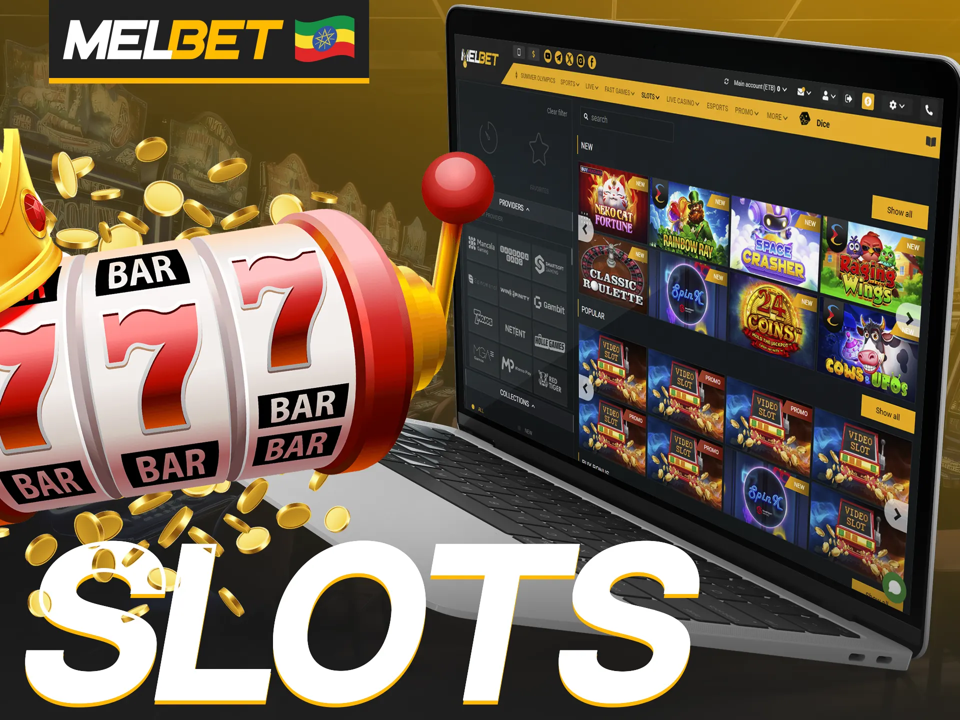 Play profitable slots at Melbet.