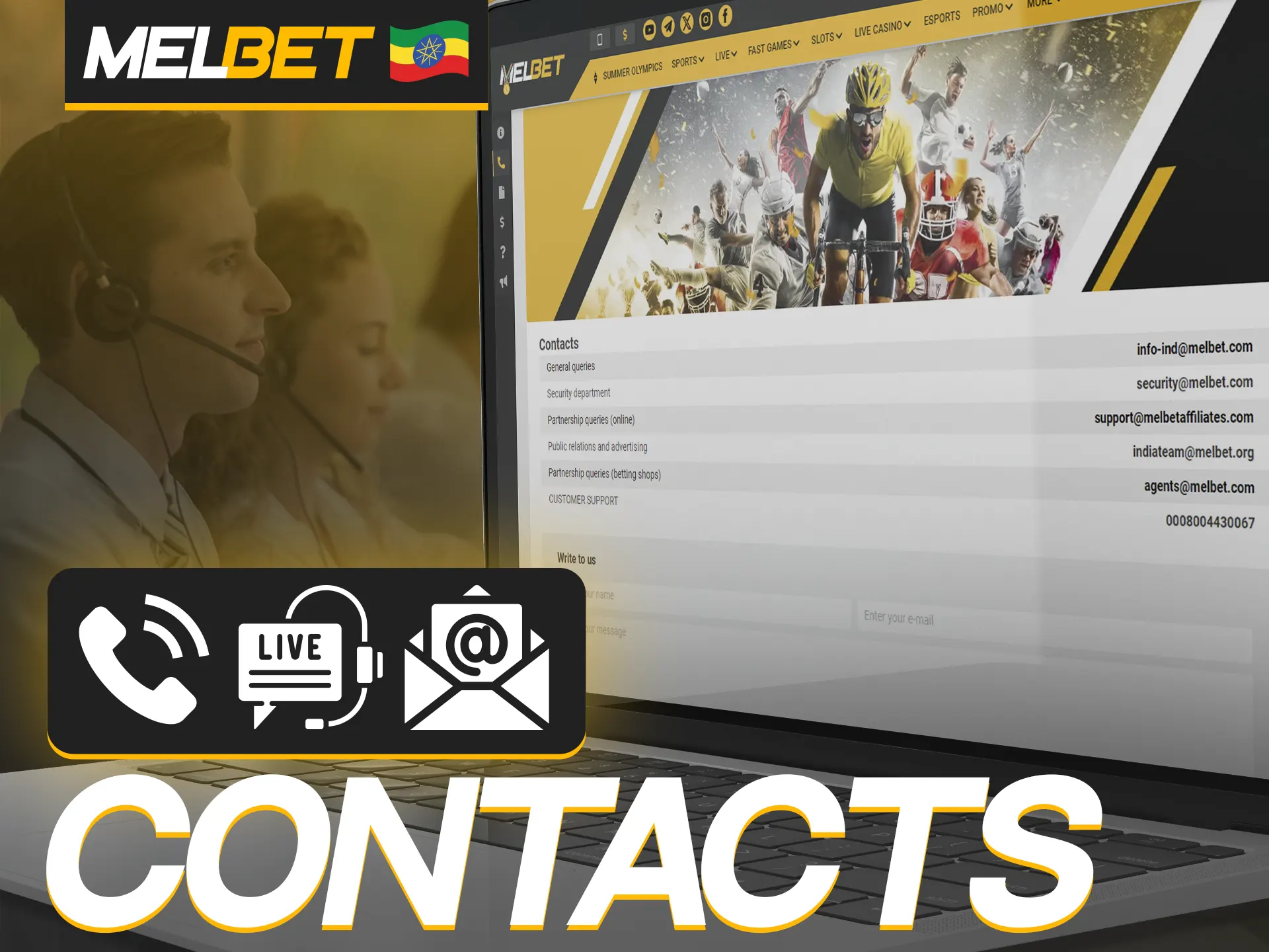 Here are all the ways to contact the Melbet team.