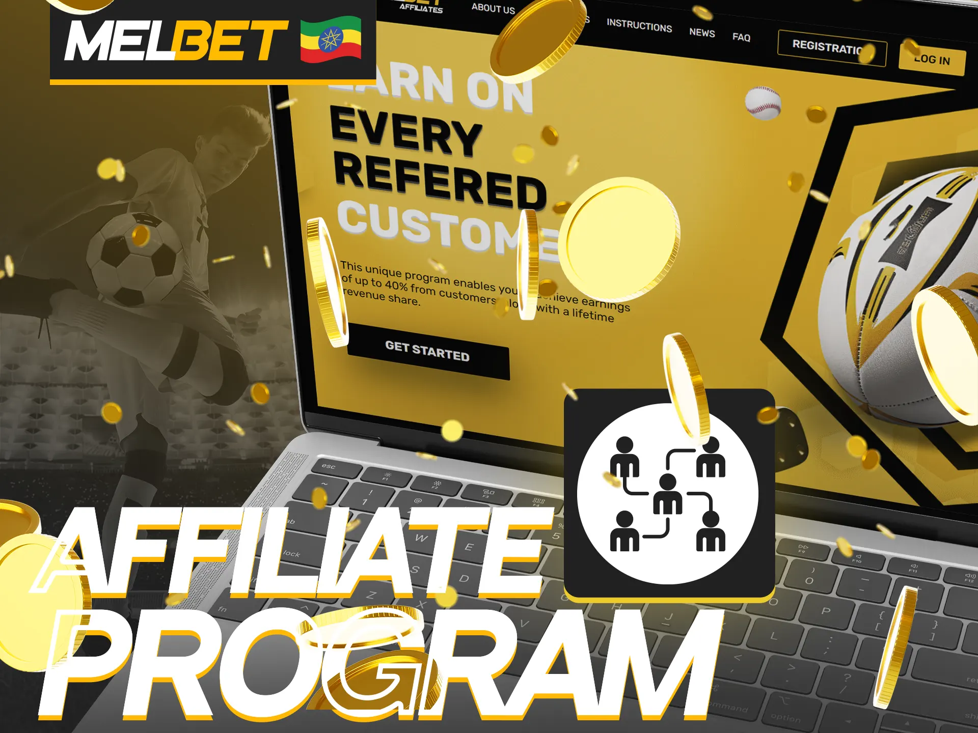 Invite your friends to Melbet and earn money.