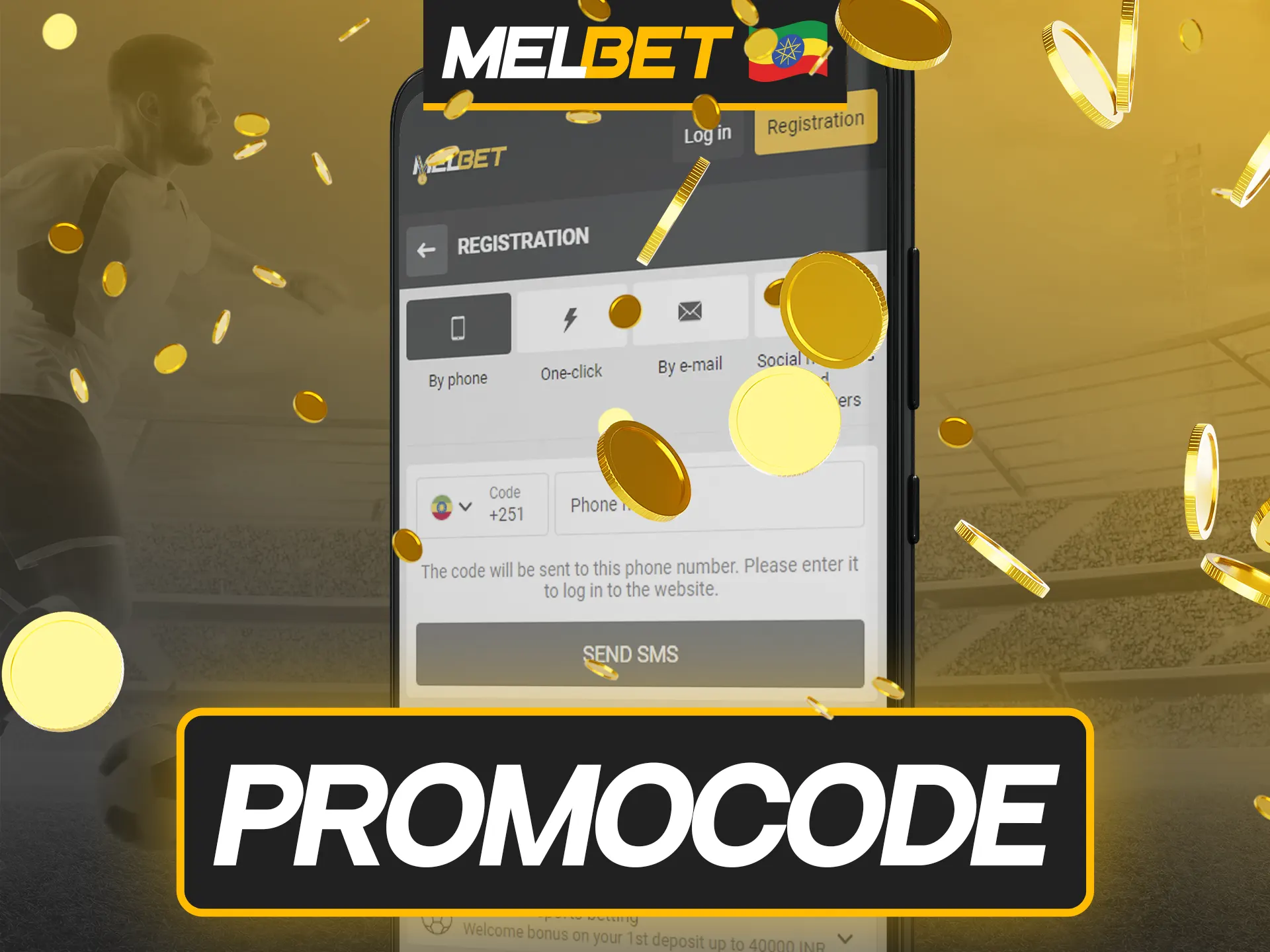 Apply our Melbet promo code directly in the app.