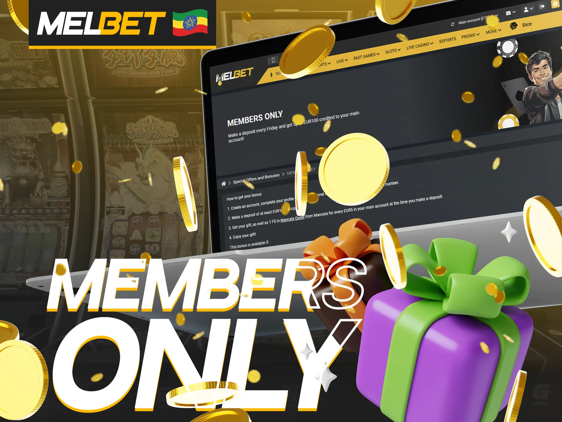 Every Friday you can increase your deposit at Melbet.