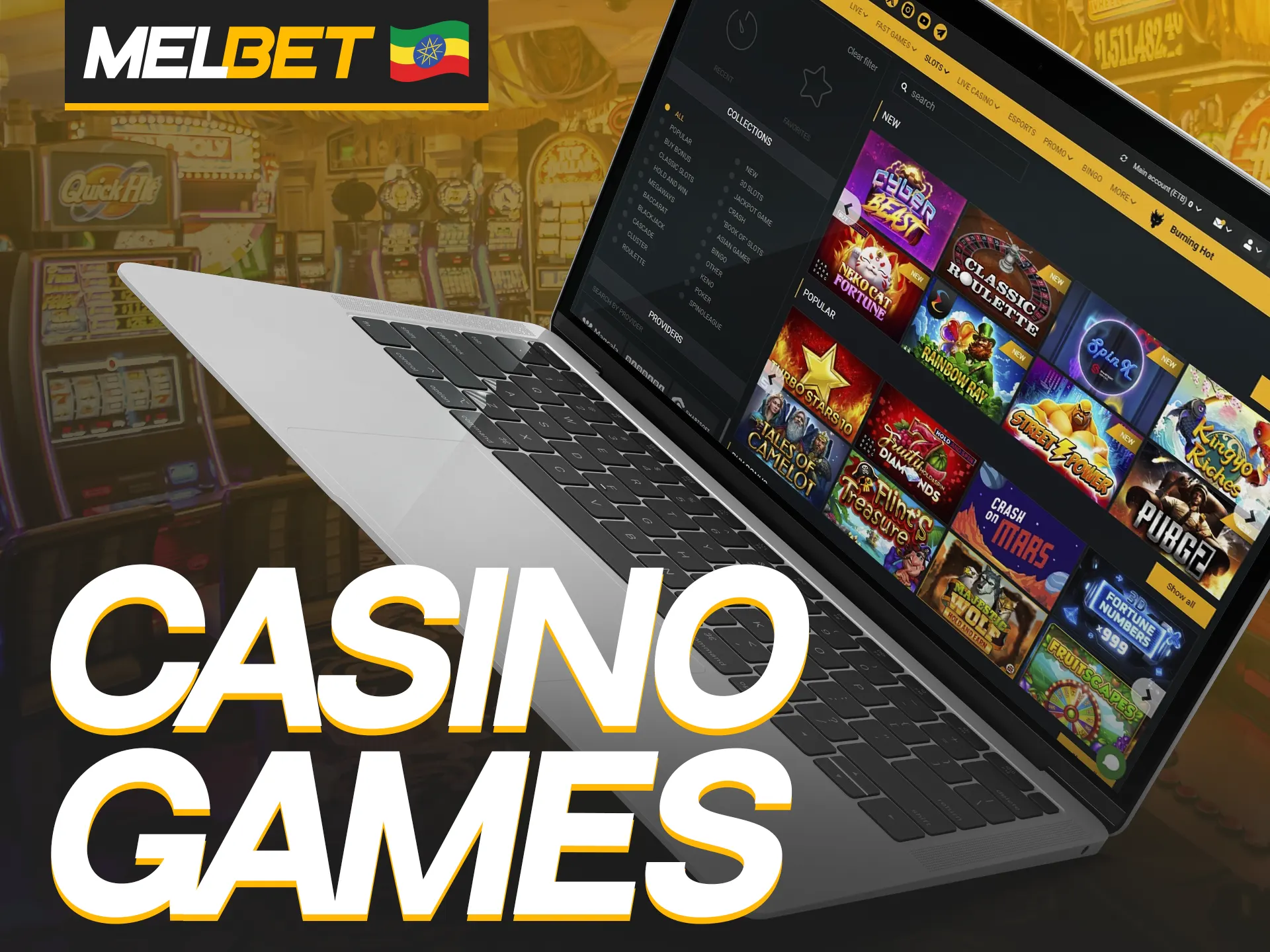 Play the most popular and profitable casino games at Melbet.