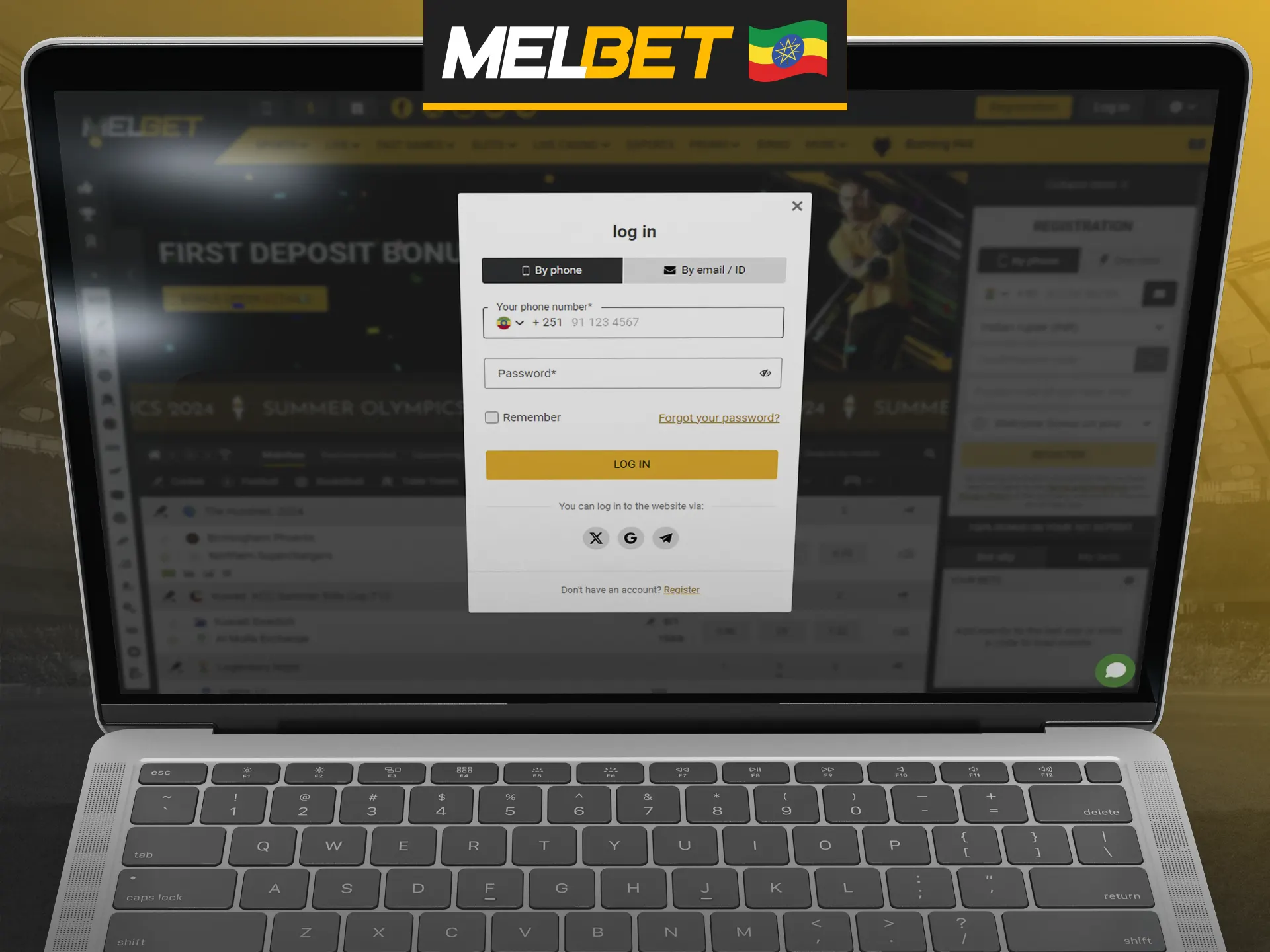 Log in to your existing Melbet account.