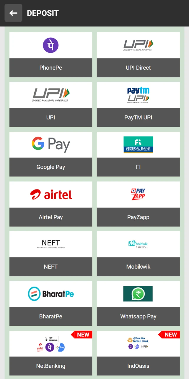 Select your Melbet deposit method.