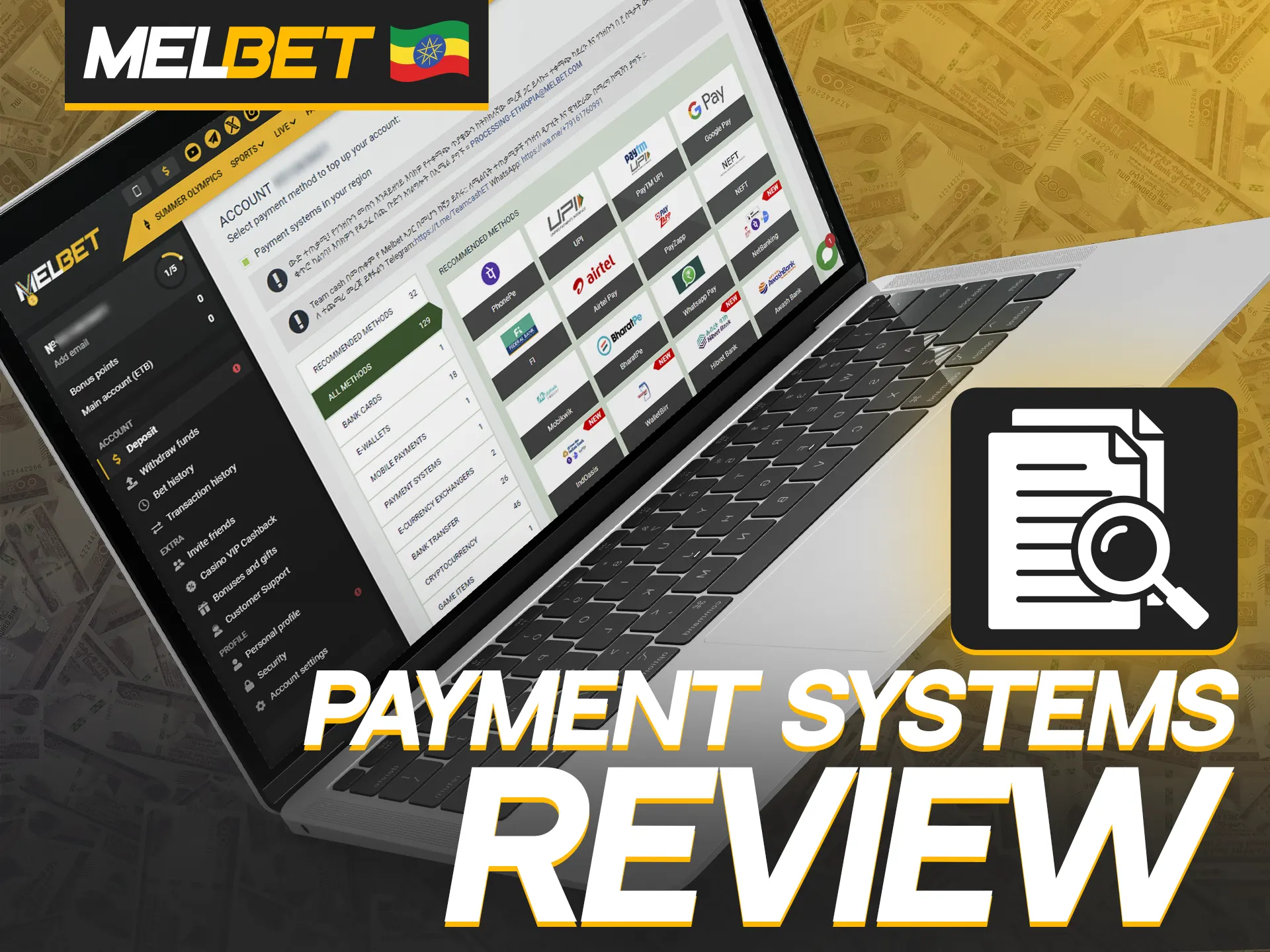 Read the review about Melbet payment systems.