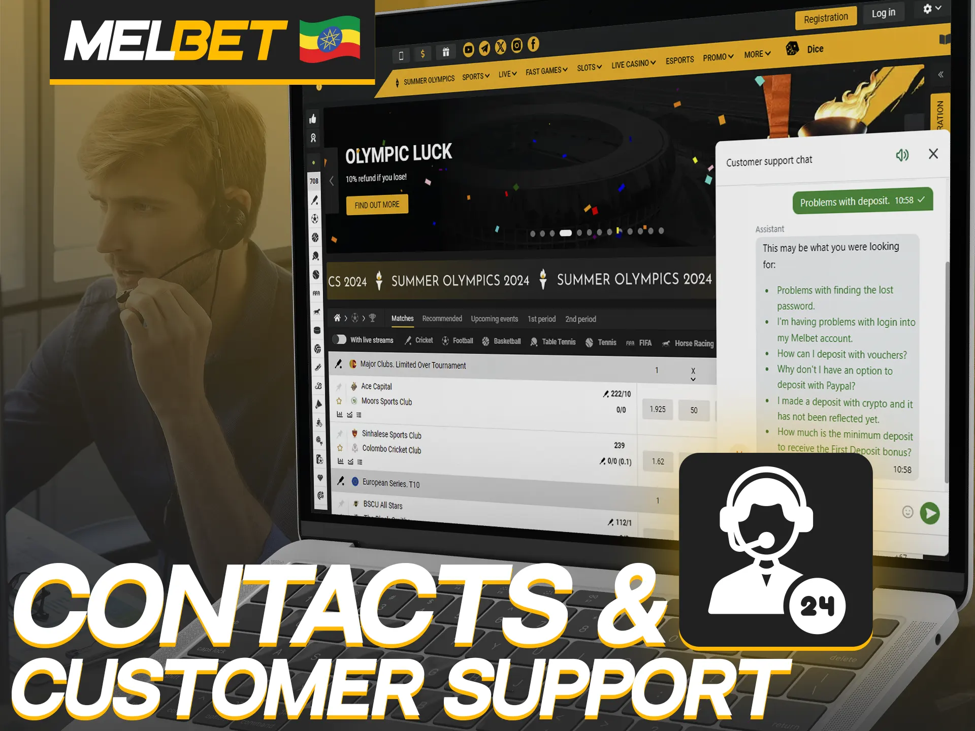 Contact Melbet support if you have problems with deposits or withdrawals.