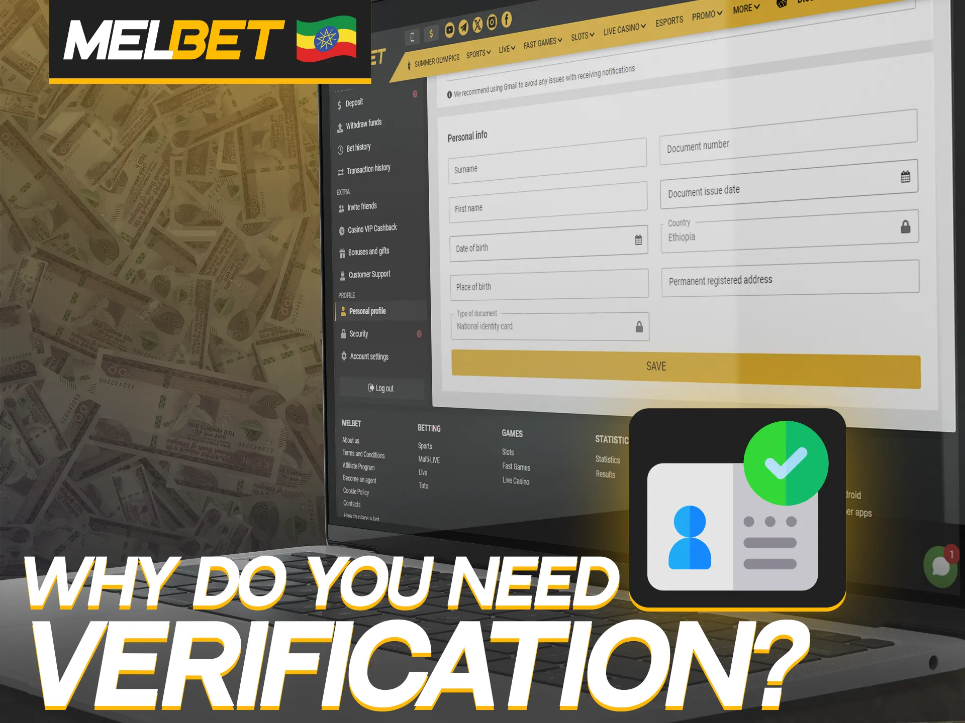 To have full payment options at Melbet, you need to confirm your profile.