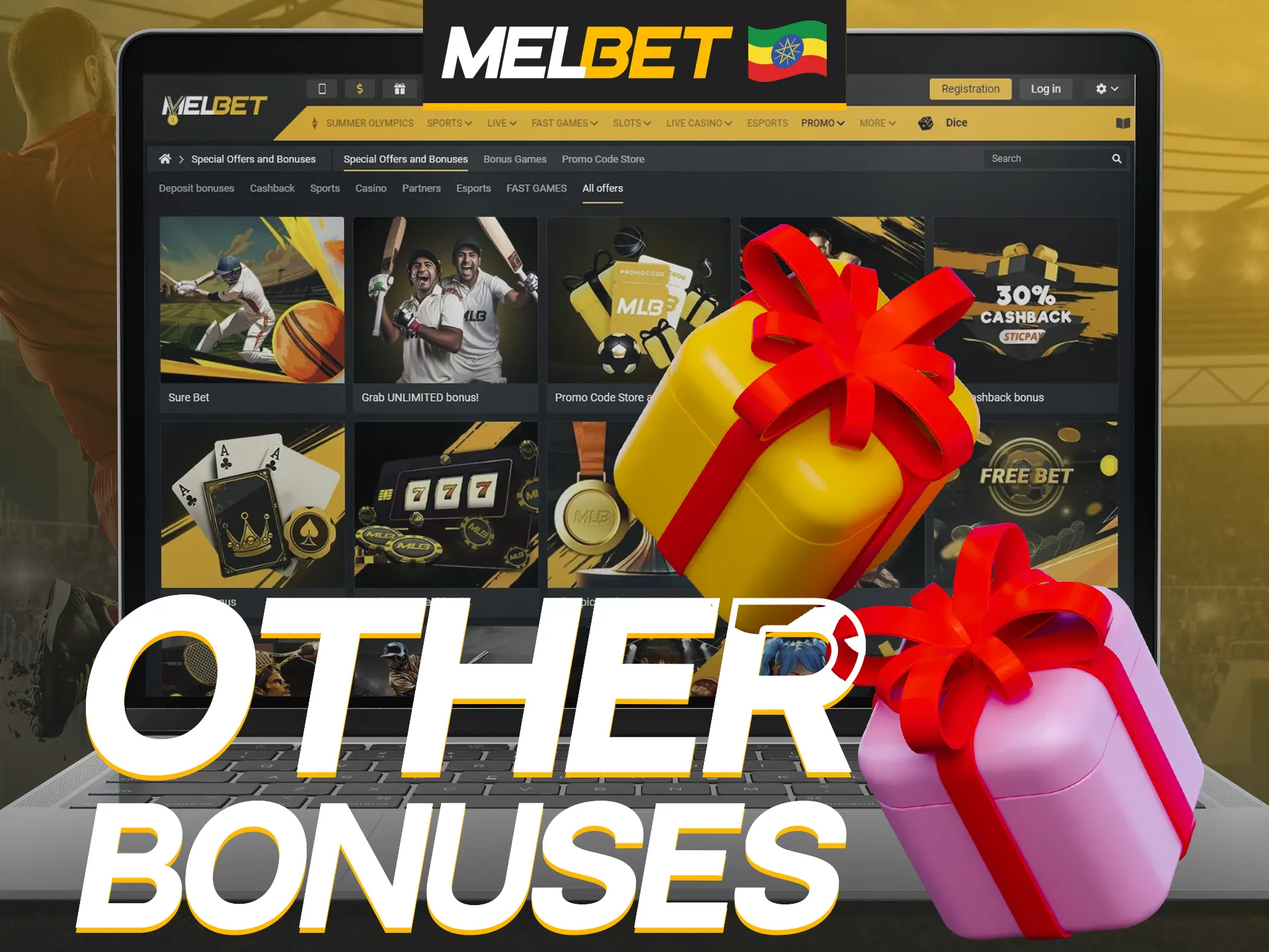 Melbet offers a variety of casino and sports betting bonuses.