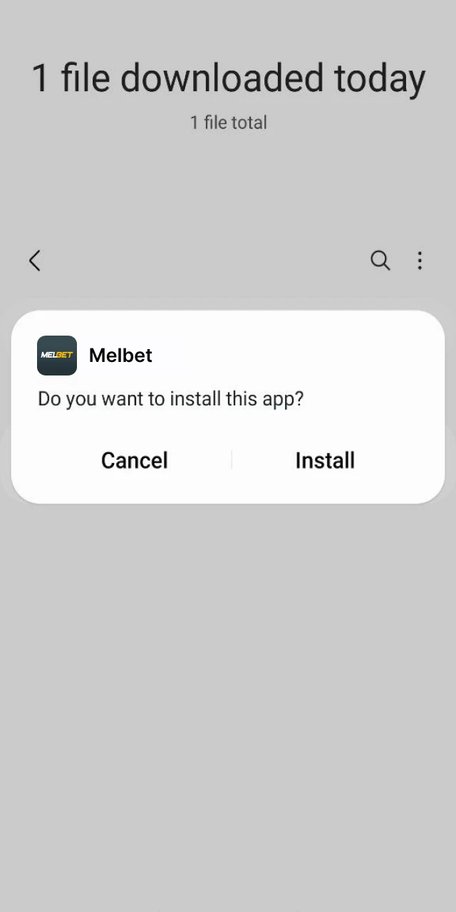 Install the Melbet APK on your Android device.