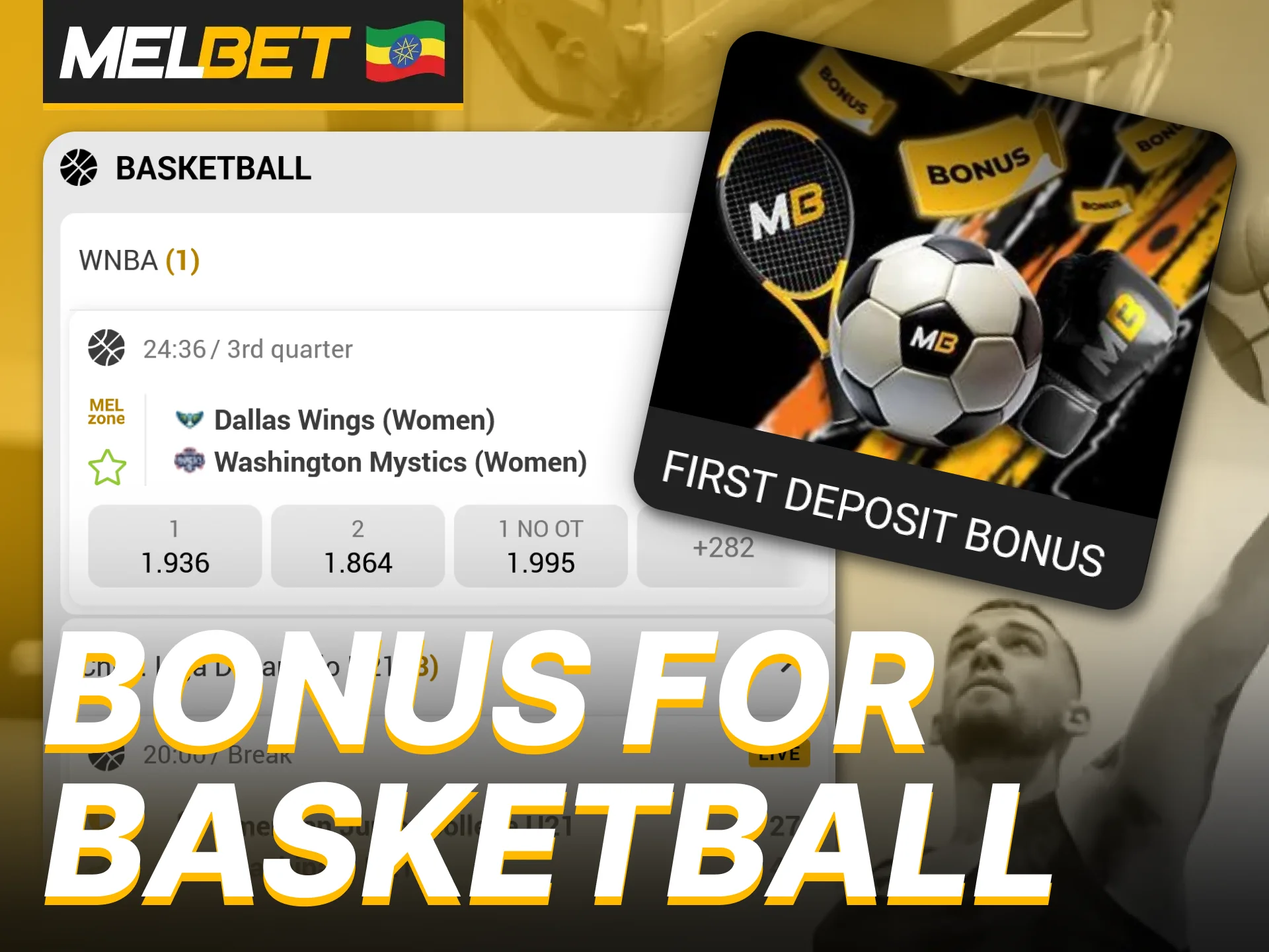 Bet on basketball at Melbet and take advantage of its generous bonus offer.