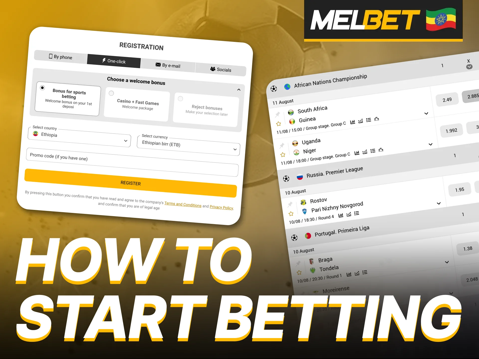 Join Melbet and bet on football in Ethiopia.
