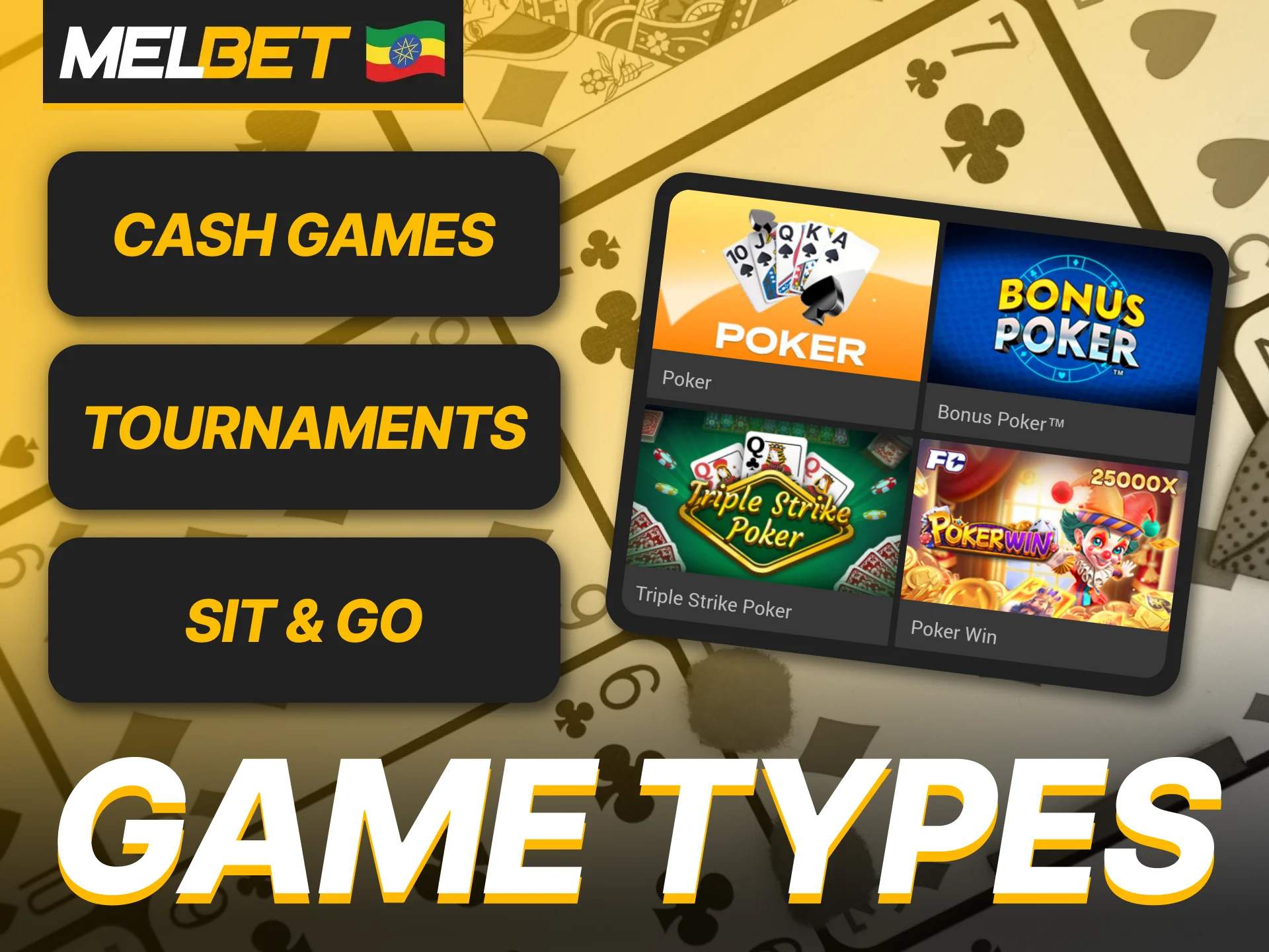 Discover the best poker game variations at Melbet.