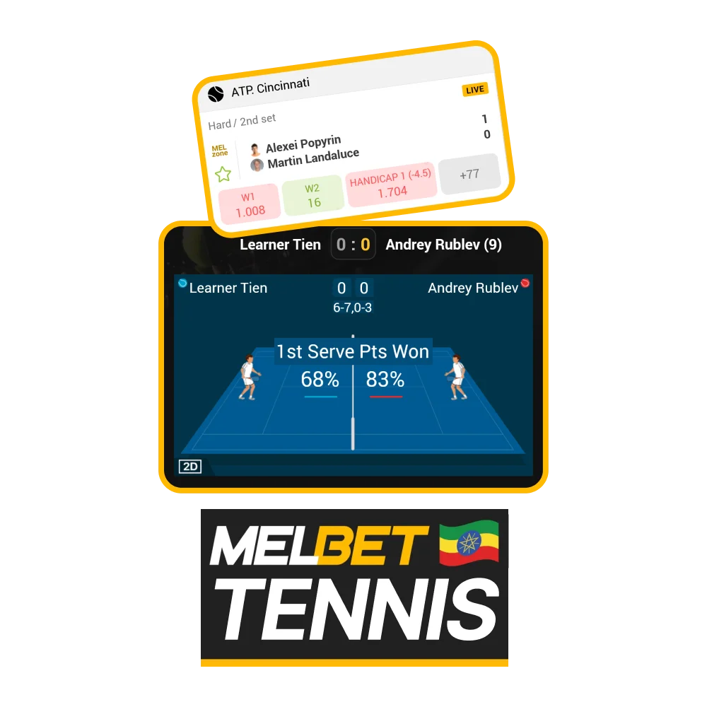 Experience the thrill of tennis betting at Melbet.