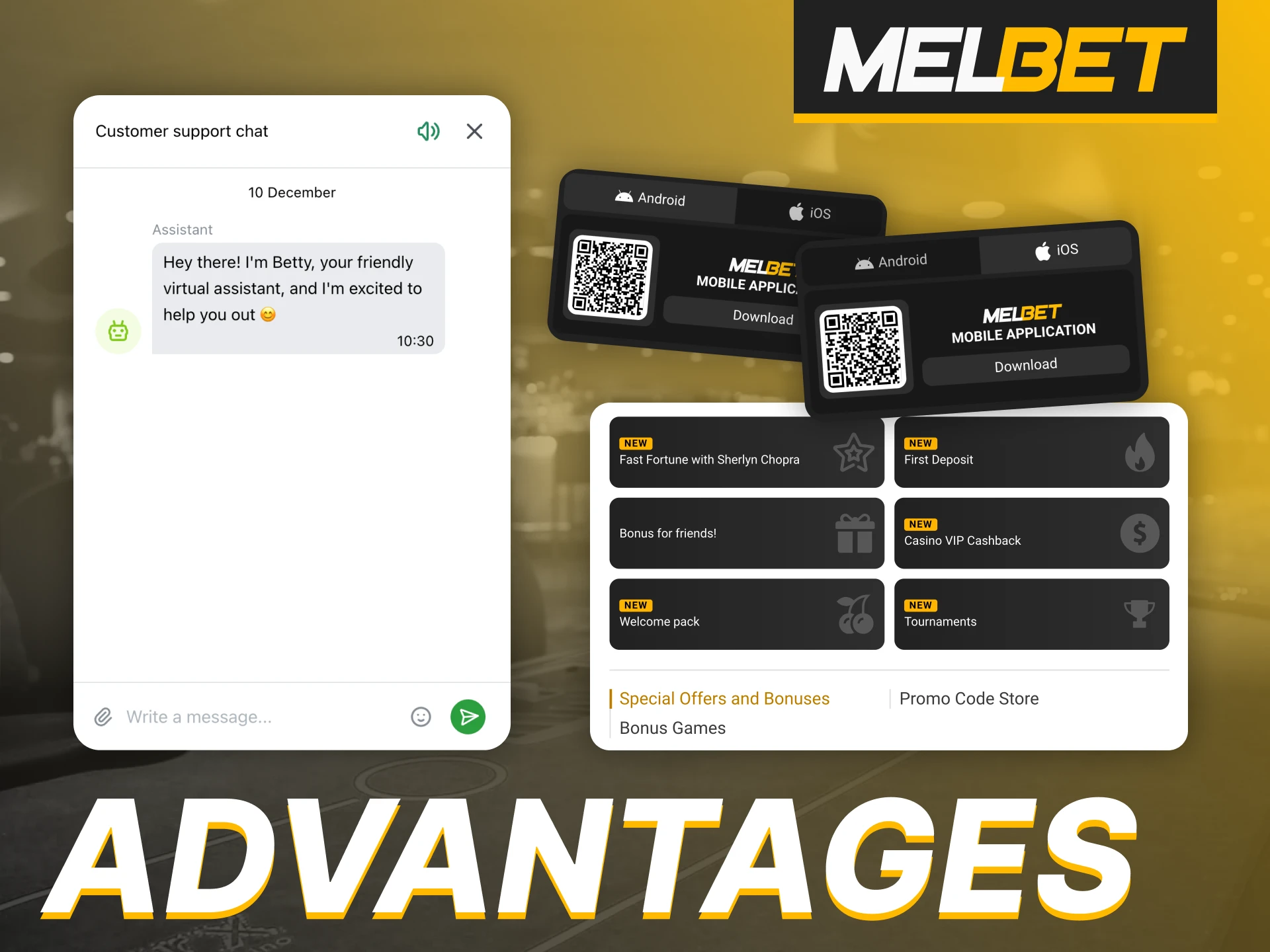 Melbet offers many benefits for Indian players.