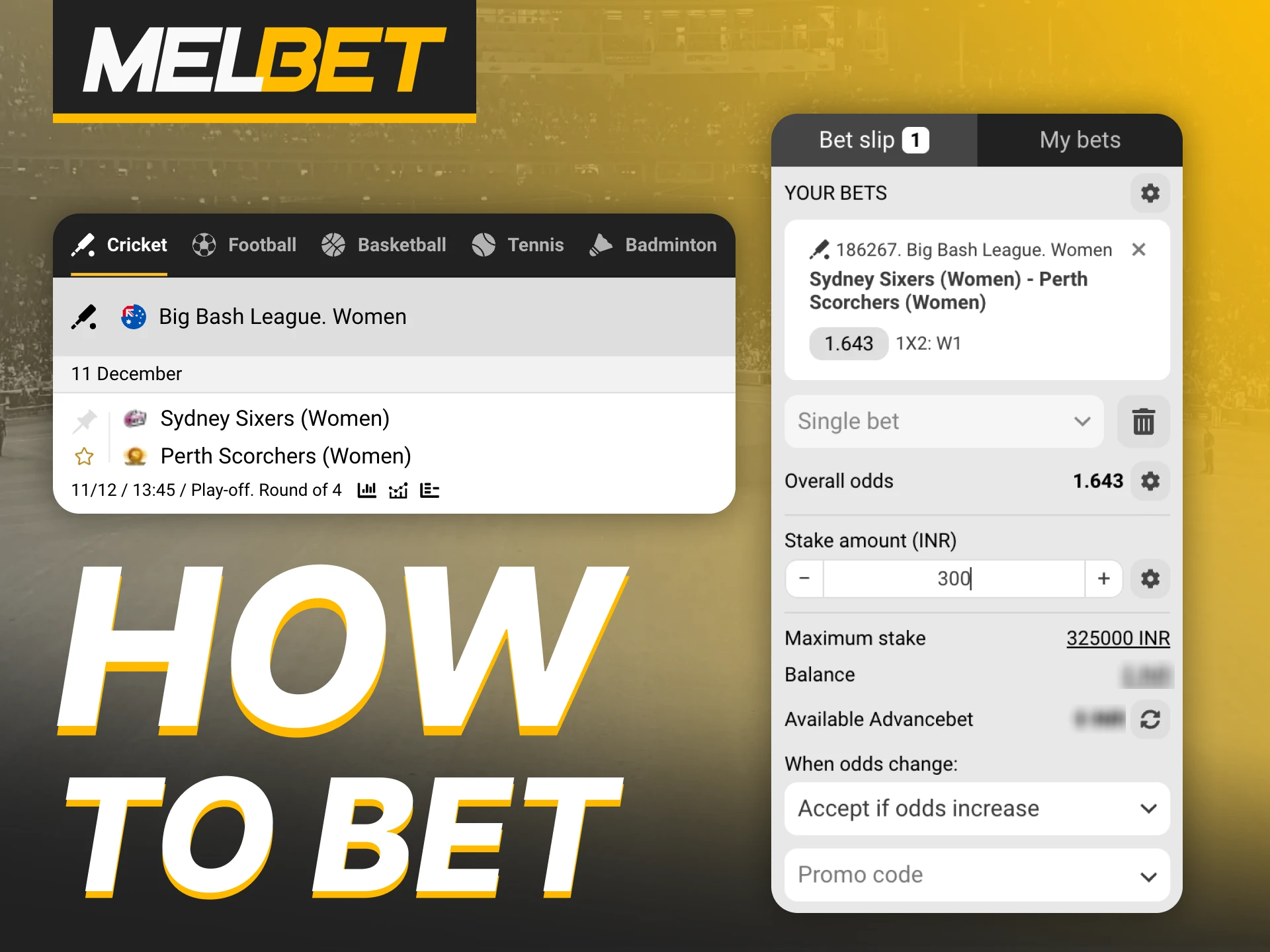 Follow these steps to bet on sports with Melbet.