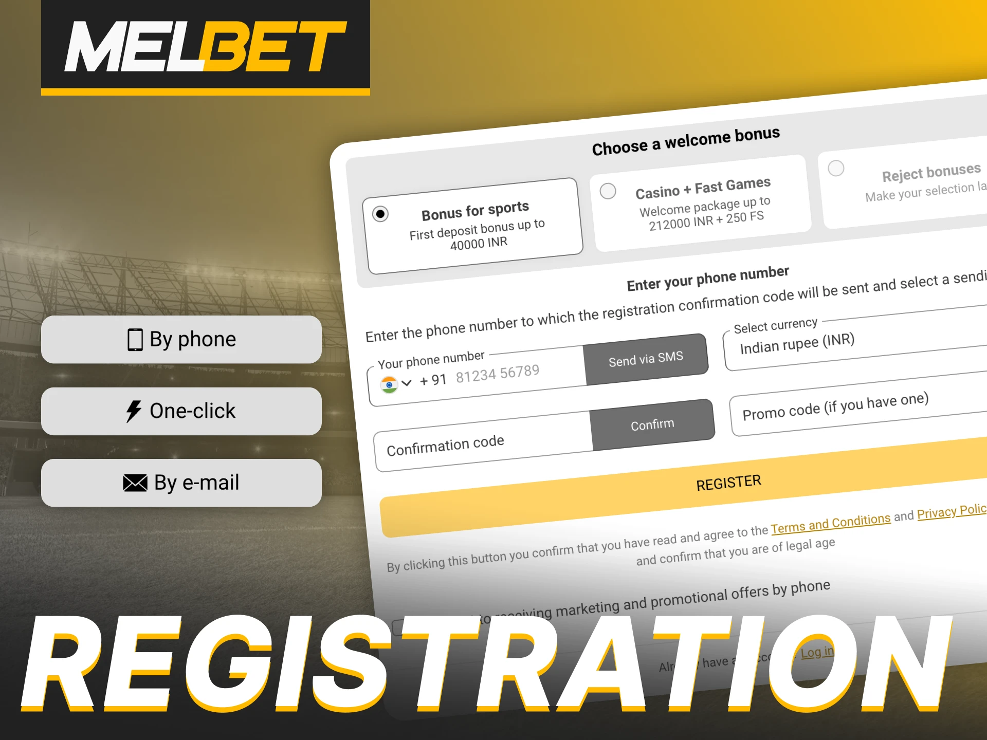 Melbet offers several convenient ways to register.