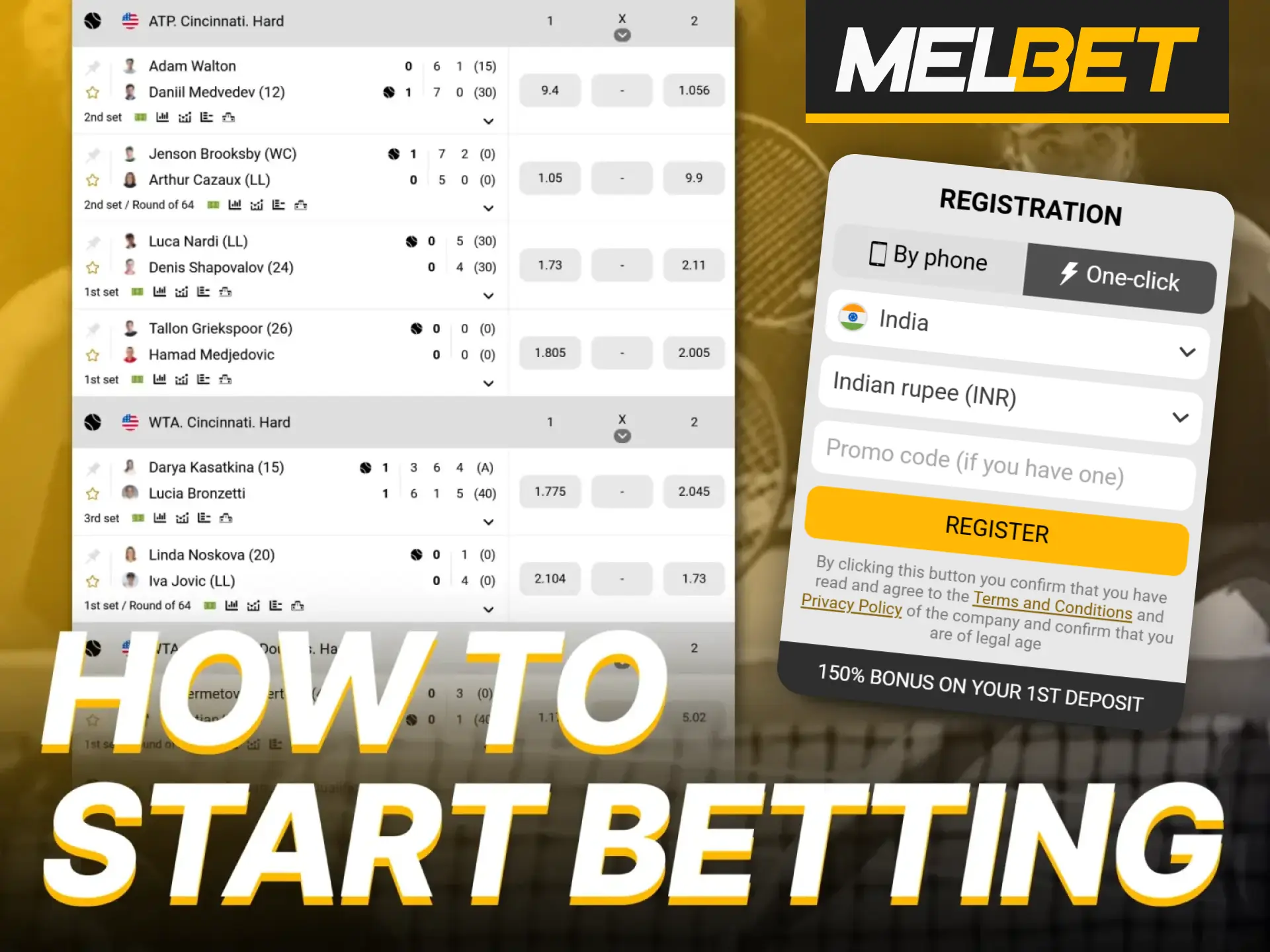Join Melbet and dive into the tennis betting action.