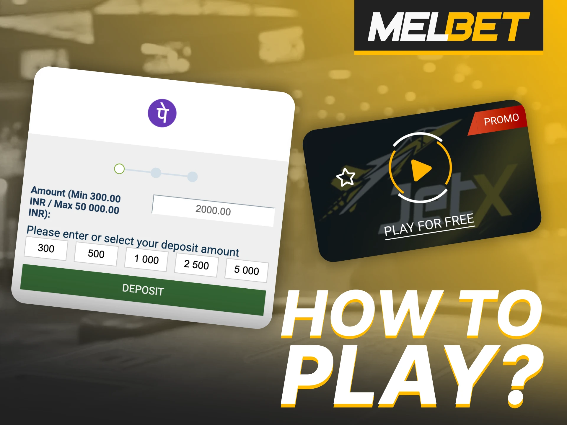 Follow the guide to start betting in Melbet JetX game.
