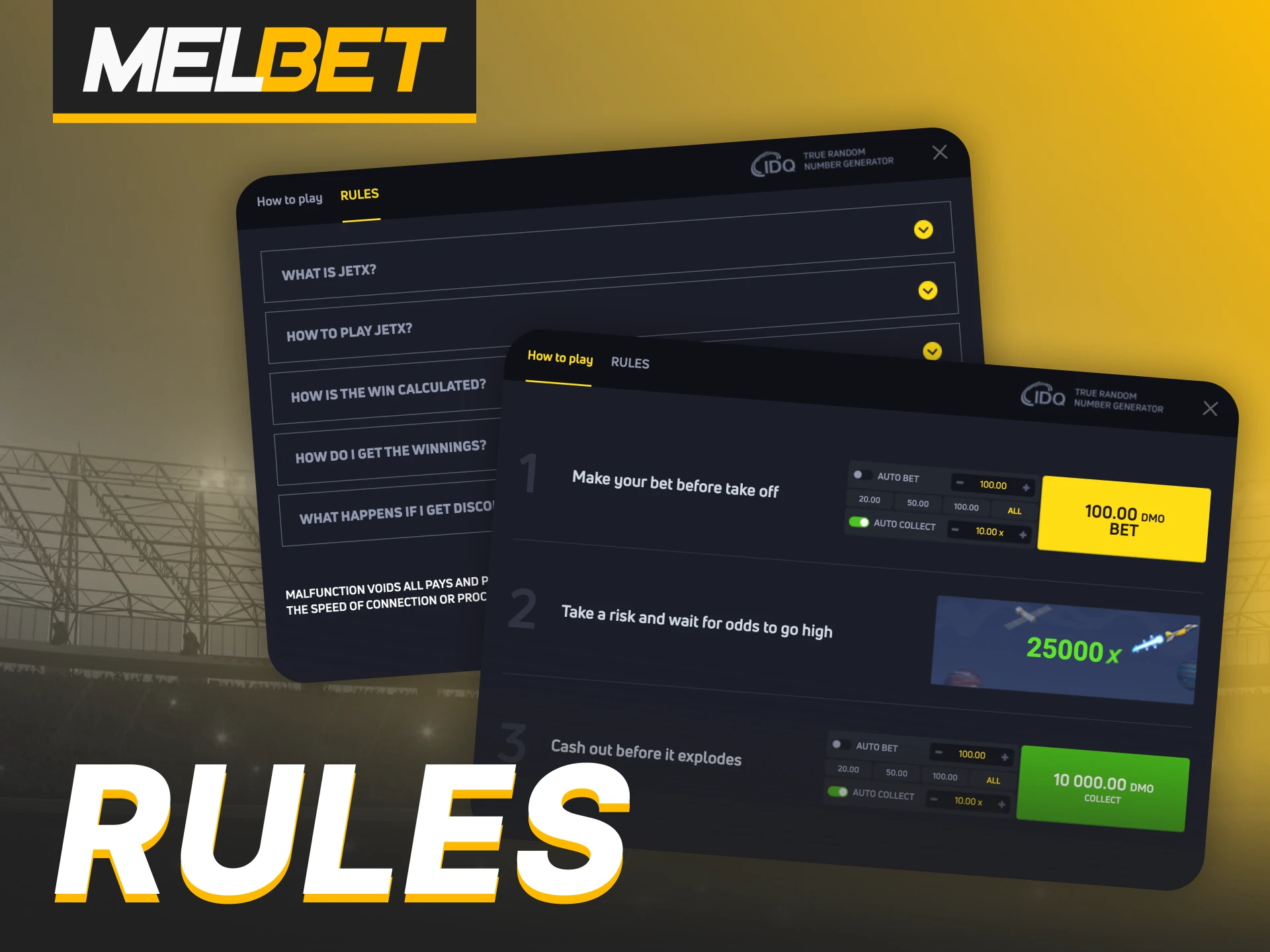 Learn the JetX rules before starting the game at Melbet.