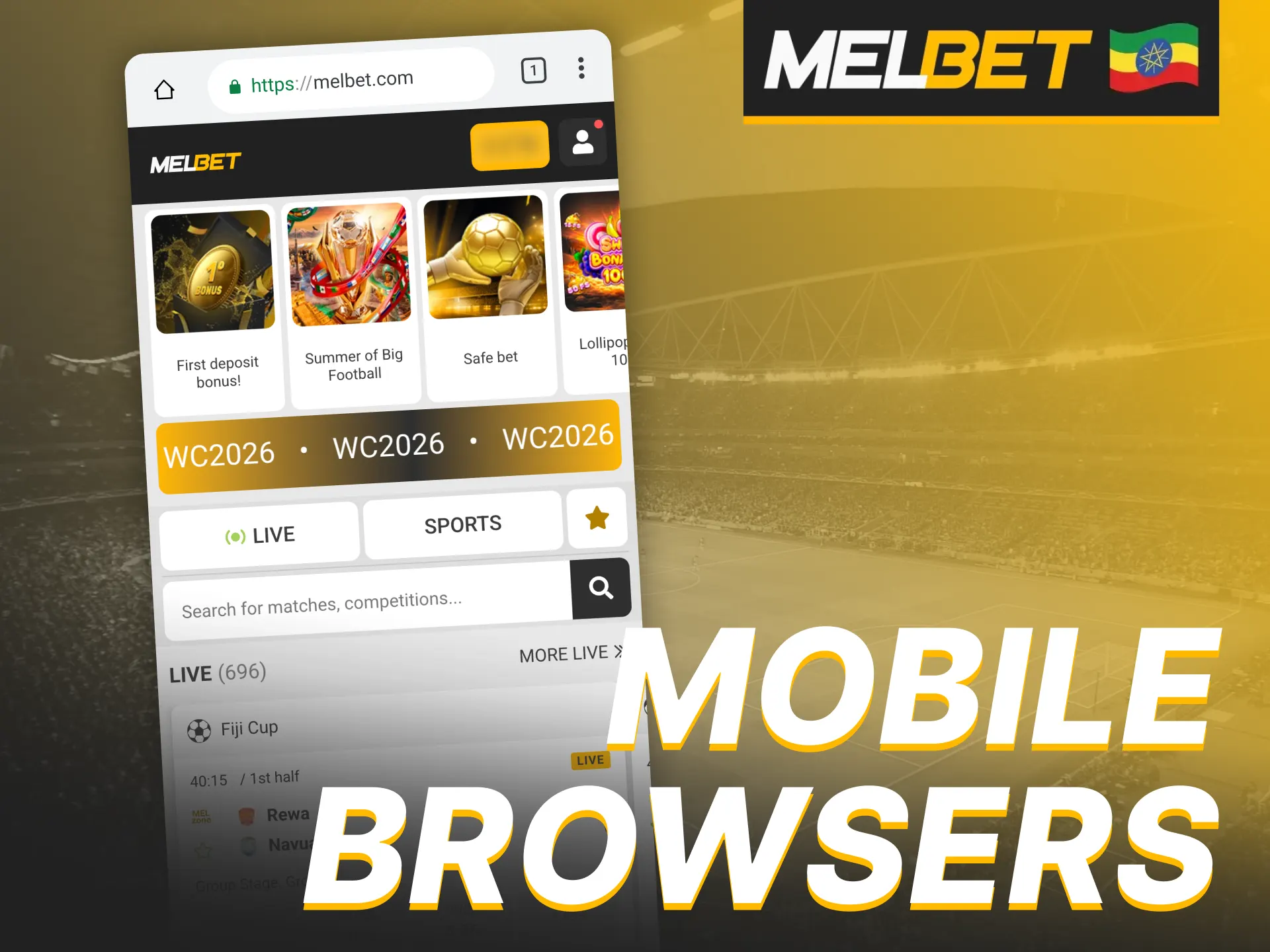 Using the mobile version of the Melbet website does not fill up your phone memory.