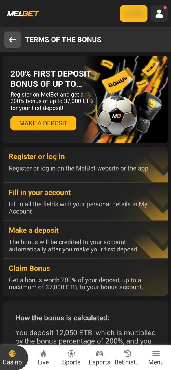 Review terms and claim Melbet bonus now.