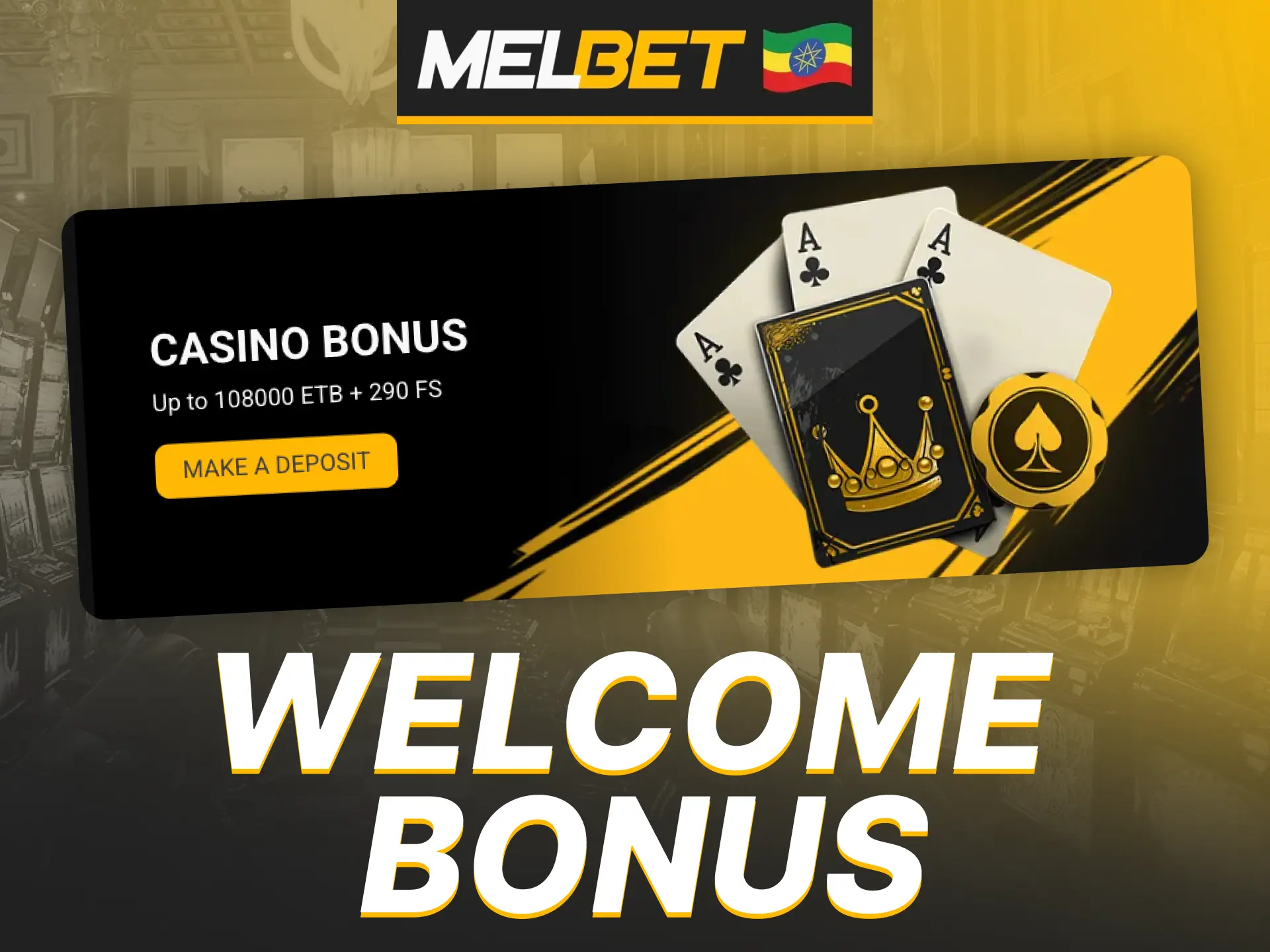 Every new Melbet user can receive a lucrative casino welcome bonus.