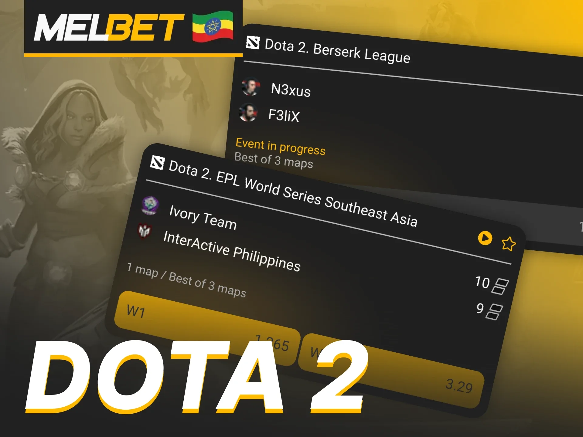 Enjoy betting on Dota 2 tournaments at Melbet platform.