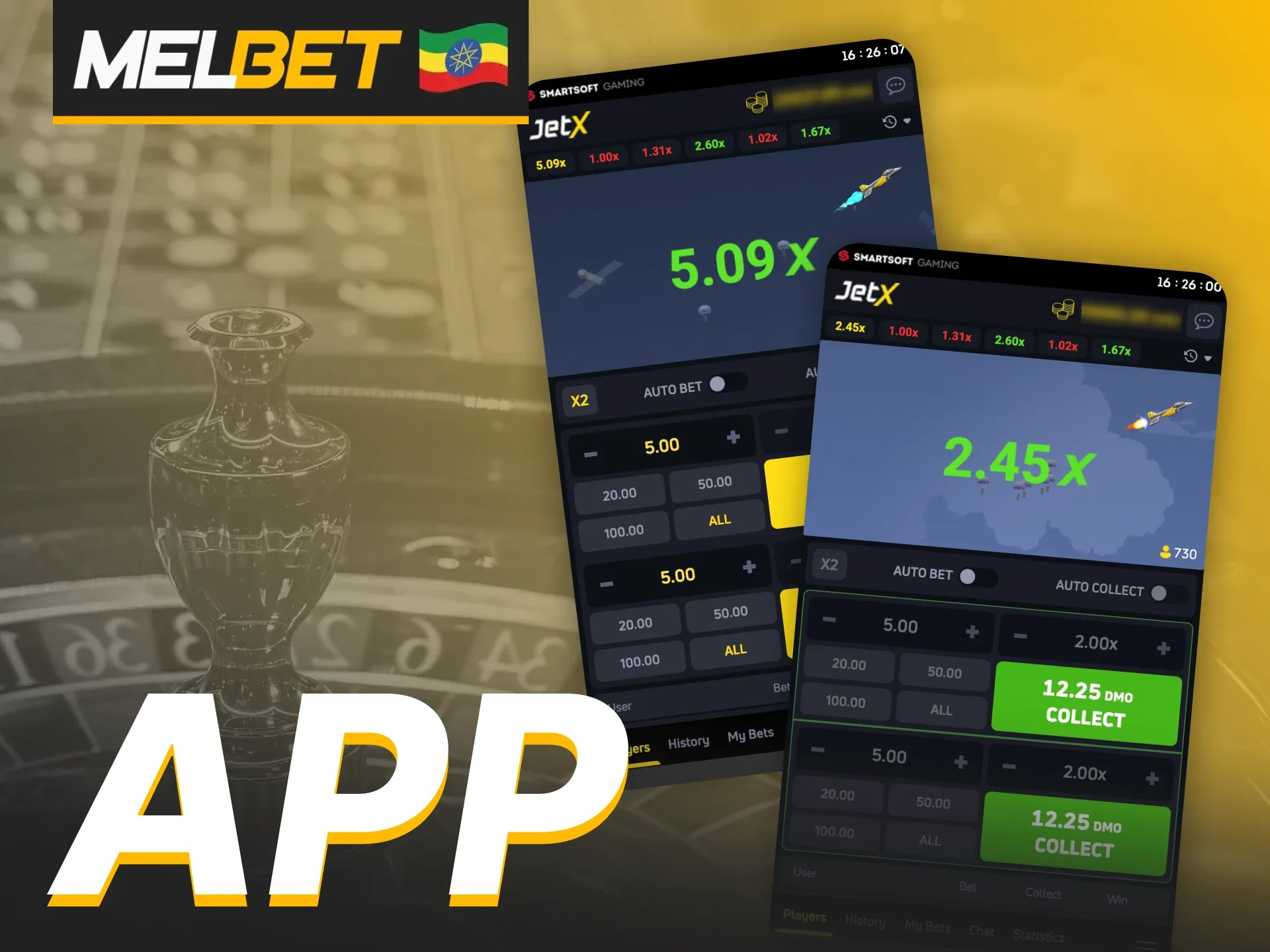 Download Melbet official app to play JetX game on your device.