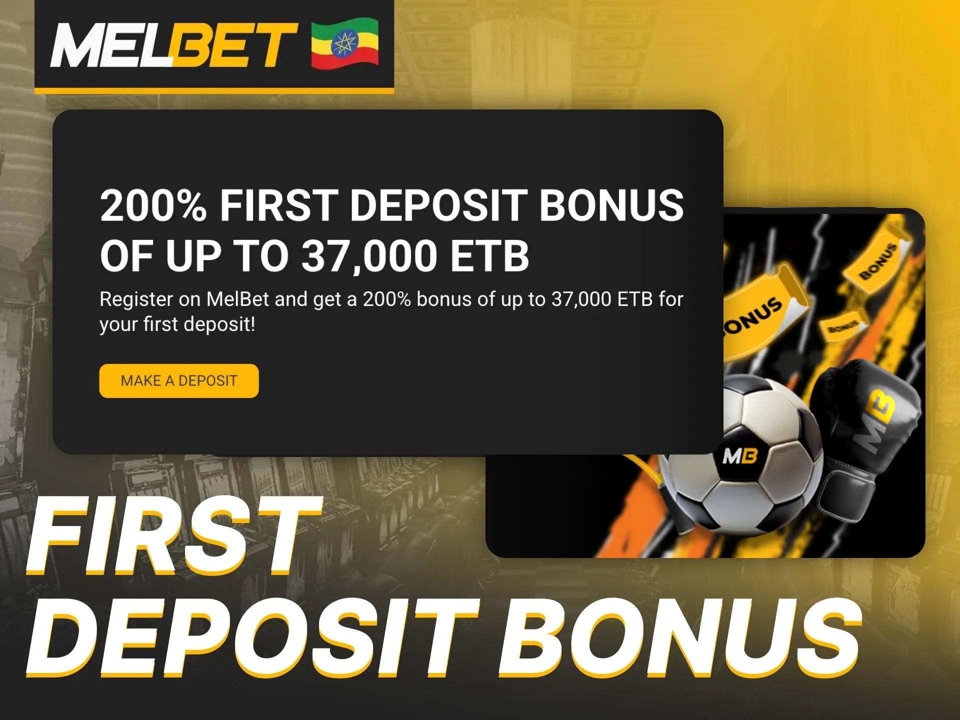 Receive the Melbet welcome bonus when you make your first deposit.