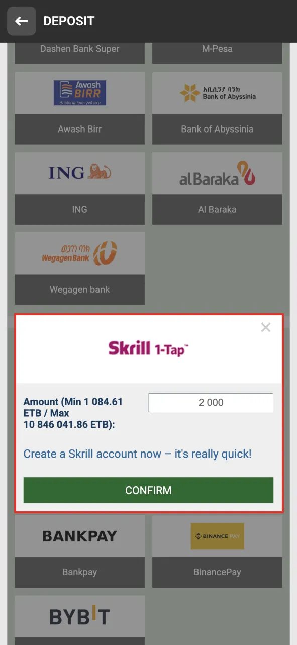 Enter the amount and personal information for Melbet deposit.